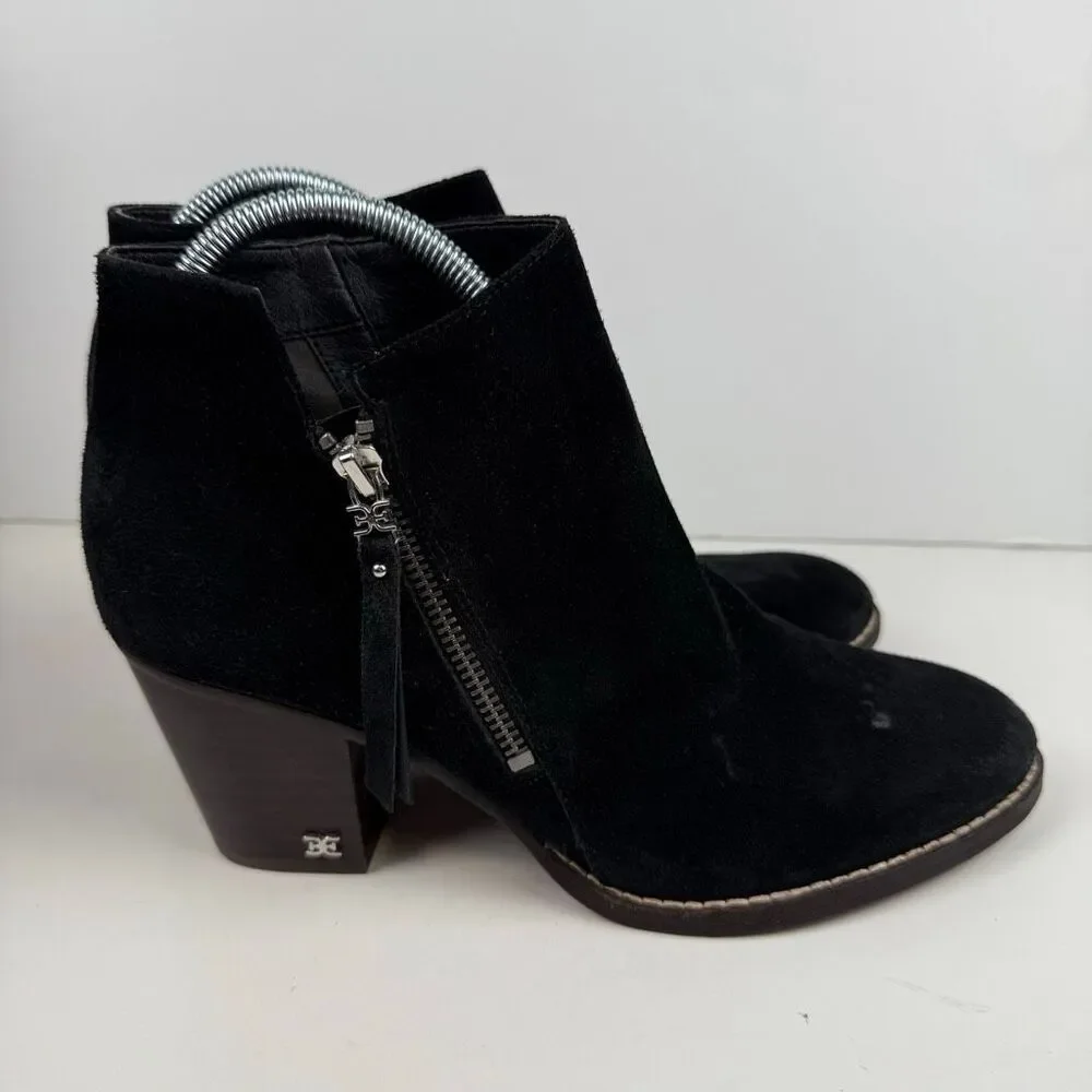 Sam Edelman Macon Black Suede Ankle‎ Boots Size 9.5